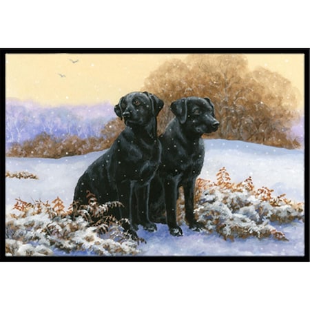 Micasa Black Labradors in the Snow Indoor or Outdoor Mat24 x 36 MI951335